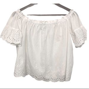 NWT Iris Boho White Crop Top -  L